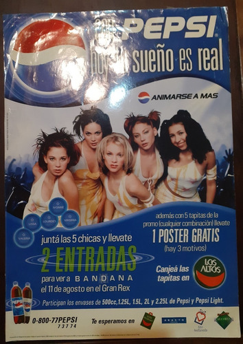 Poster Publicitario ** Bandana ** Pepsi, Año 2002