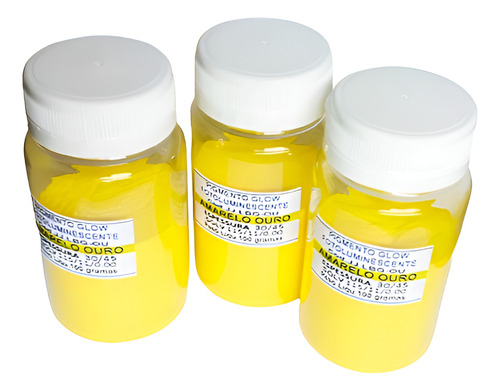 Pigmento Fotoluminescente Amarelo Ouro 100g Brilha No Escuro