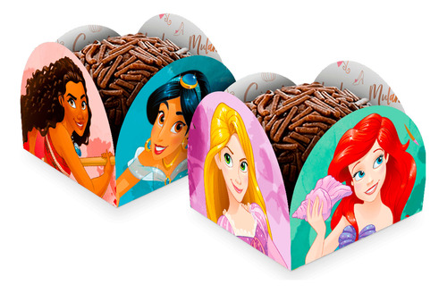 50 Forminhas Para Doces Princesas Disney Festa Decoração