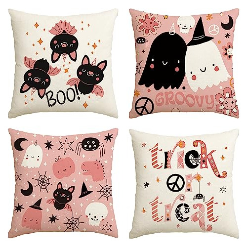 Fundas De Almohada Lindas De Halloween Boo Fantasma Gro...