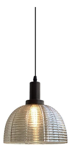 Tchau Minimalist Gray Ribbed Glass Hanging Lamp Nordic Retr.