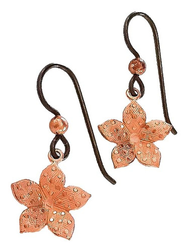 Hypoallergenic Niobium Copper Polkadot Flower Earrings Summe