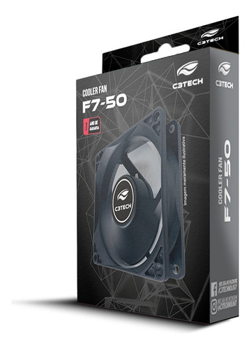 Cooler Fan 8cm F7-50bk - Alta Velocidade, Baixo Ruído