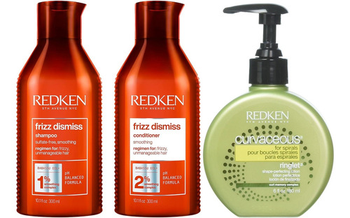 Redken Frizz Dismiss Shampoo + Acondicionador + Ringlet 07