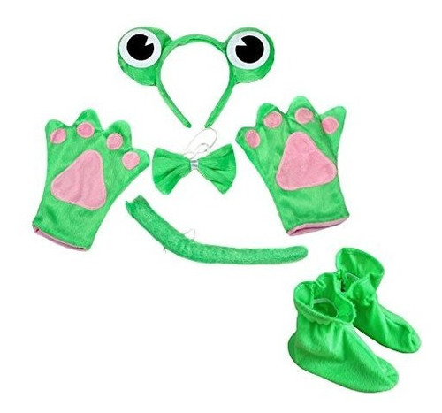 Disfraces Niñas - Petitebella Green Frog Diadema Bowtie Tail