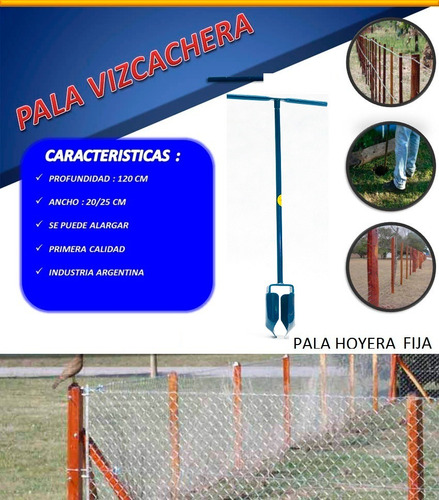 Imagen 2 de 4 de Pala Vizcachera Hoyera Fg Hoyadora Fija 120cm