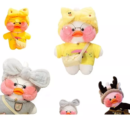 Pato de pelucia Lalafanfan Cafe Mimi 30cm Kawaii Tiktok