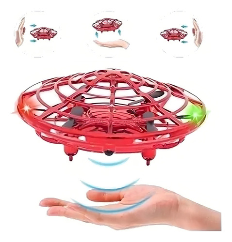 Quadricoptero Ufo Sensor Mini Drone Luz Led Vermelho