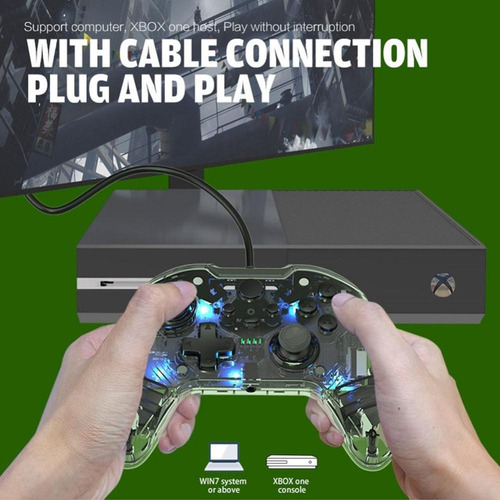 Imagen 5 de 10 de Joystick Con Cable Para Xbox One Pc Rgb Vibración Dual
