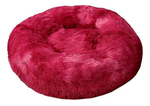 Cama Cucha Puff Redondo 60cm De Felpa P/ Mascotas Talle L