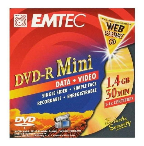 Disco virgem Mini DVD-R Emtec de 4x