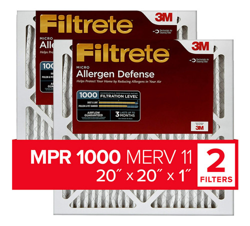 Filtrete - Filtro De Aire Para Horno Ac, Mpr 1000, 12 X 24 X