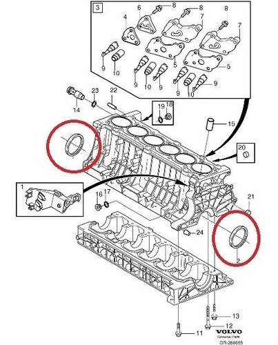 Retentores Do Virabrequim Volvo Xc60 2008 A 2012 Original