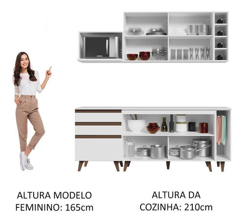 Madesa Reims 200001 Cocina completa con Armario y Encimera, Color Blanco