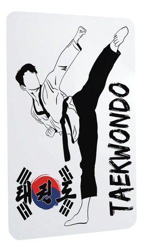 Quadro Metal Taekwondo Lutador Orgulho Coreia