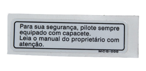 Etiqueta Precaução Pilotagem Falcon 1999 A 2002 Honda