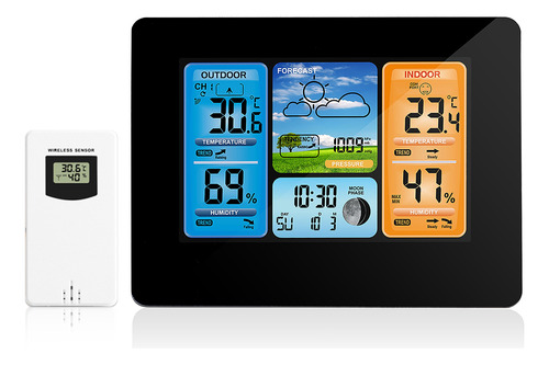 Reloj Meteorológico: Clima, Temperatura Exterior, Interior