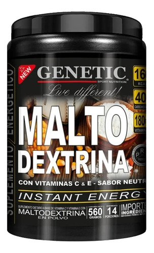 Maltodextrina En Polvo + Vitamina C & E - Genetic Sabor Neutro