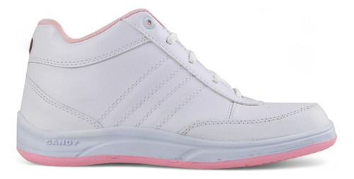 Tenis Ortopédico Escolar Niña Sandy 6020 Blanco Rosa 22 A 26