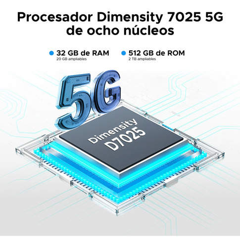 Smartphone Doogee Blade Gt Pro Celular 5G Dimension 7025 Octa Core 2.5 Ghz 32 GB RAM+512 GB ROM Android 14 Screen 6.72 FHD+ 120 Hz Cámara 100 MP NFC