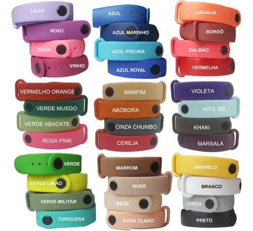 Kit De 5 Pulseiras Para Mi Band 4 Mi4 Miband4 Diversas Cores