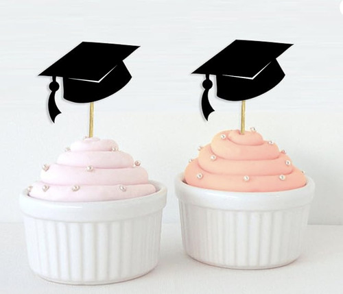 15 Pinchos Cupcakes Gorro Graduación Egresado Birrete Año