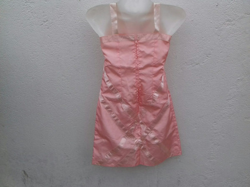 Imagen 5 de 6 de Vestido Fiesta Corto Juvenil Talle M Color Salmón Leer Medid
