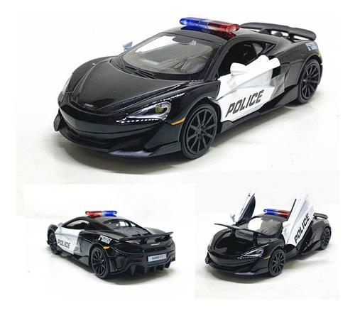 Miniatura Metal Coches Policia Serie Con Luz Y Sonido 1:32