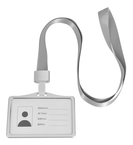 Porta Credencial Aluminio+cinta Lanyard Horizontal.vertical