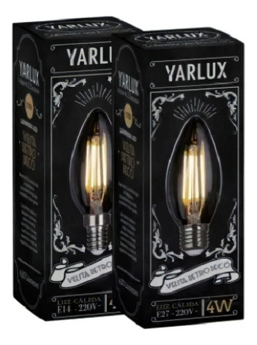 Lámpara Foco Led Velita Retro Deco 4w E27 Yarlux 2700k Color De La Luz Luz Cálida 2700k