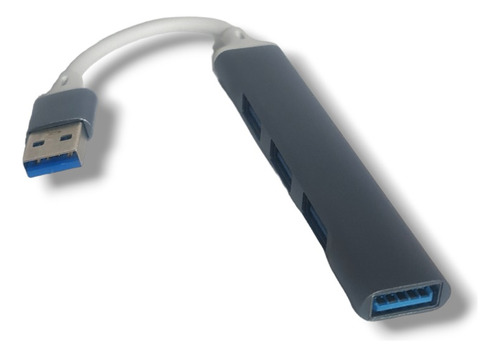 Hub De Aluminio Usb 2.0+3.0 Tipo C De 4 Puertos - Gris