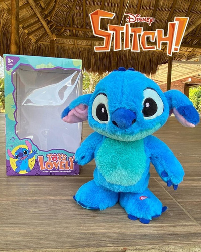 Muñeco Peluche Stich Con Movimiento Baila Camina 3 Sonidos Azul