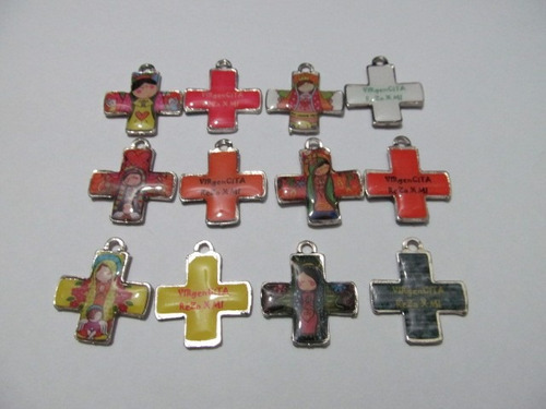 Pack X 5 Virgencitas Porfis Plis Cruz 25mmx25mm 