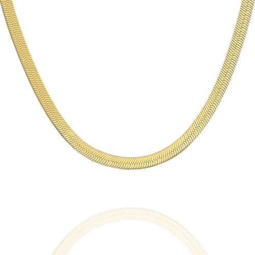 Pavoi Solid 925 Sterling Silver, 22k Gold Plated Snake Chain