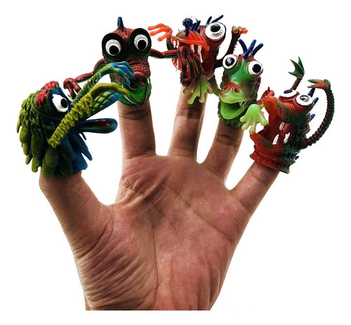 Marioneta De Dedo Silicona Monstruo 5 Piezas Dibujos Animado