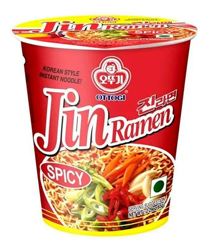 Lamen Coreano Picante Jin Ramen Vegetais Copo Ottogi