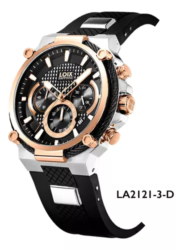 Reloj hombre LA2142-1 blanco con oro rosa, tablero blanco - Relojes Loix