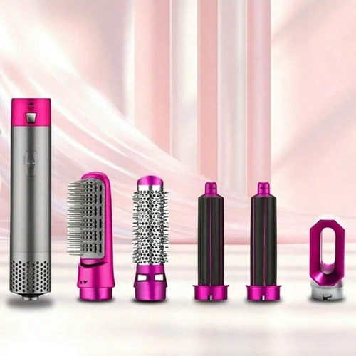 Secadora De Pelo 5 En 1 Rizador Fucsia