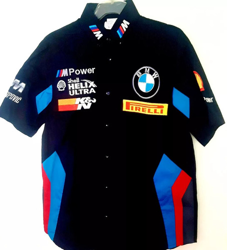 Camisa Bmw Escuderia Shell Helix Pirelli Hombre Blanca