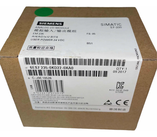Siemens 6es7235-0kd22-0xa0 S7-200 Em 235 Modulo E/s Analogic