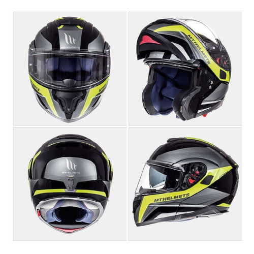 Casco Mt Rebatible Con Lentes Atom Tarmac Varios Colores