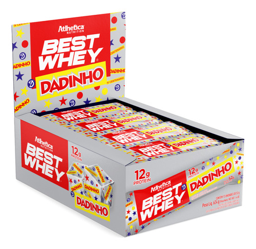 Barra Best Whey Bar 12g Protein Dadinho - Display Com 12 Unidades de 52g