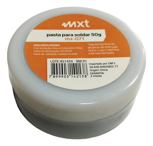 Pasta Para Soldar Mxt Segura Rápida E Econômica 50g