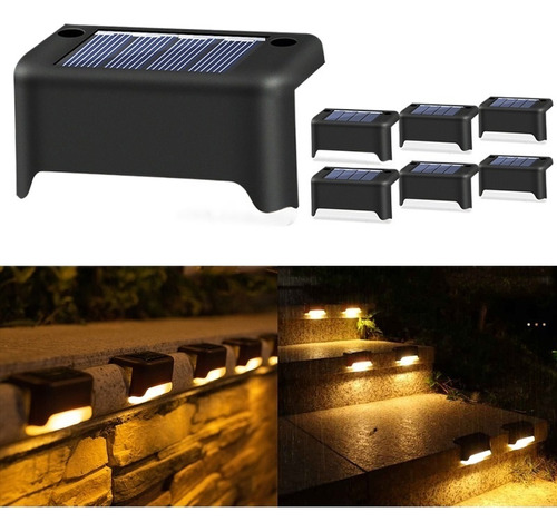 8pcs Lámpara Solar Led Sendero Escalera Luz De Pared Al Aire