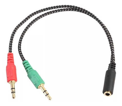 Imagen 1 de 9 de Cable Spliter Audio Y Microfono Jack 1 Hembra 2 Machos Nuevo