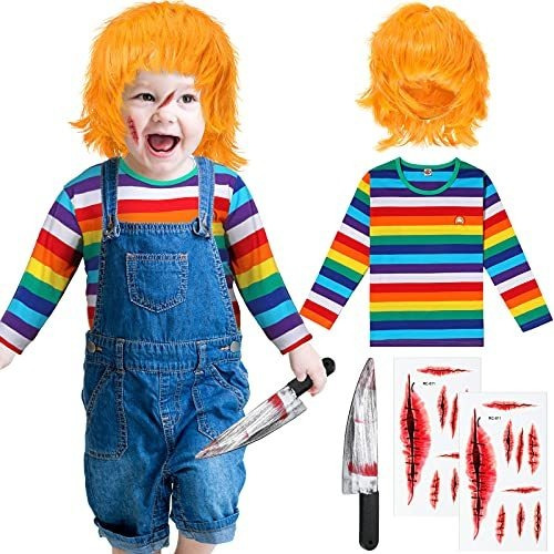 Disfraz Talla 130 Unisex Para Niños De Chucky Halloween