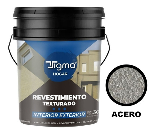 Revestimiento Acrilico Texturado 25kg Color Acero Tsigma