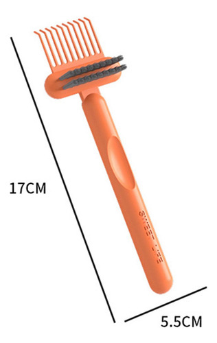 Herramienta De Limpieza De Cepillo De Pelo 2 En 1, Naranja