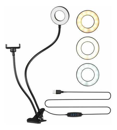 Led Selfie Anillo De Luz Teléfono Soporte Flexible Lámpara V