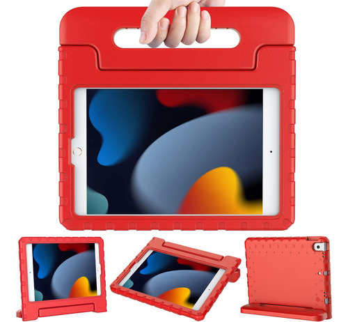 Funda New iPad Ltrop 9ª/8ª/7ª Gen 10.2 P/niños Antichoqe Red